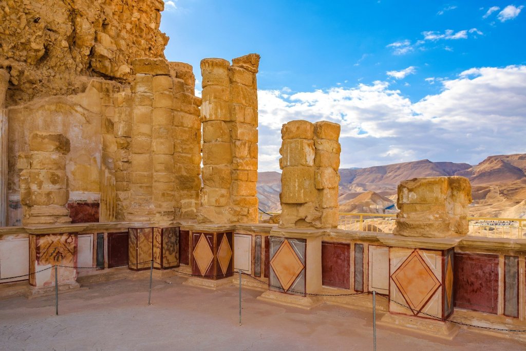 Masada Fortress Ruins In Israel Dead Sea