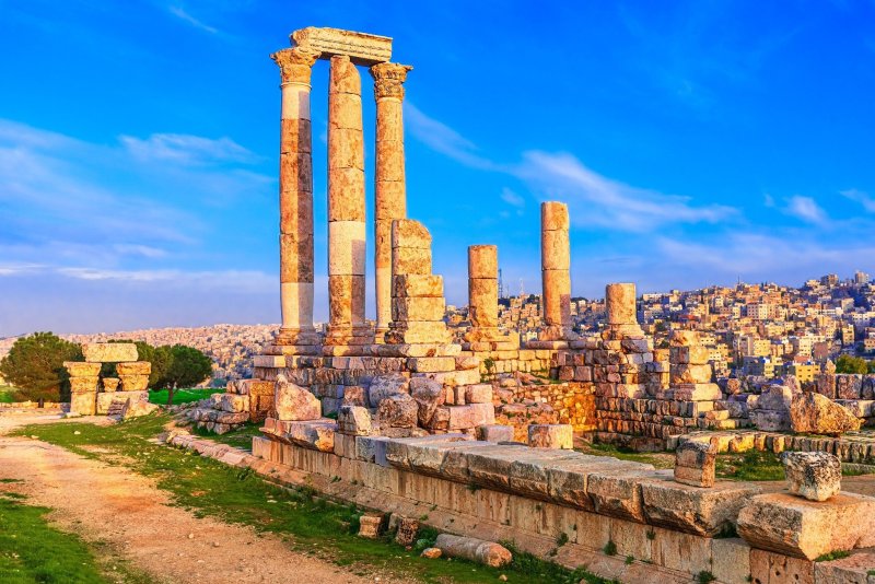 Jerash Ruins Overlooking Amman Center