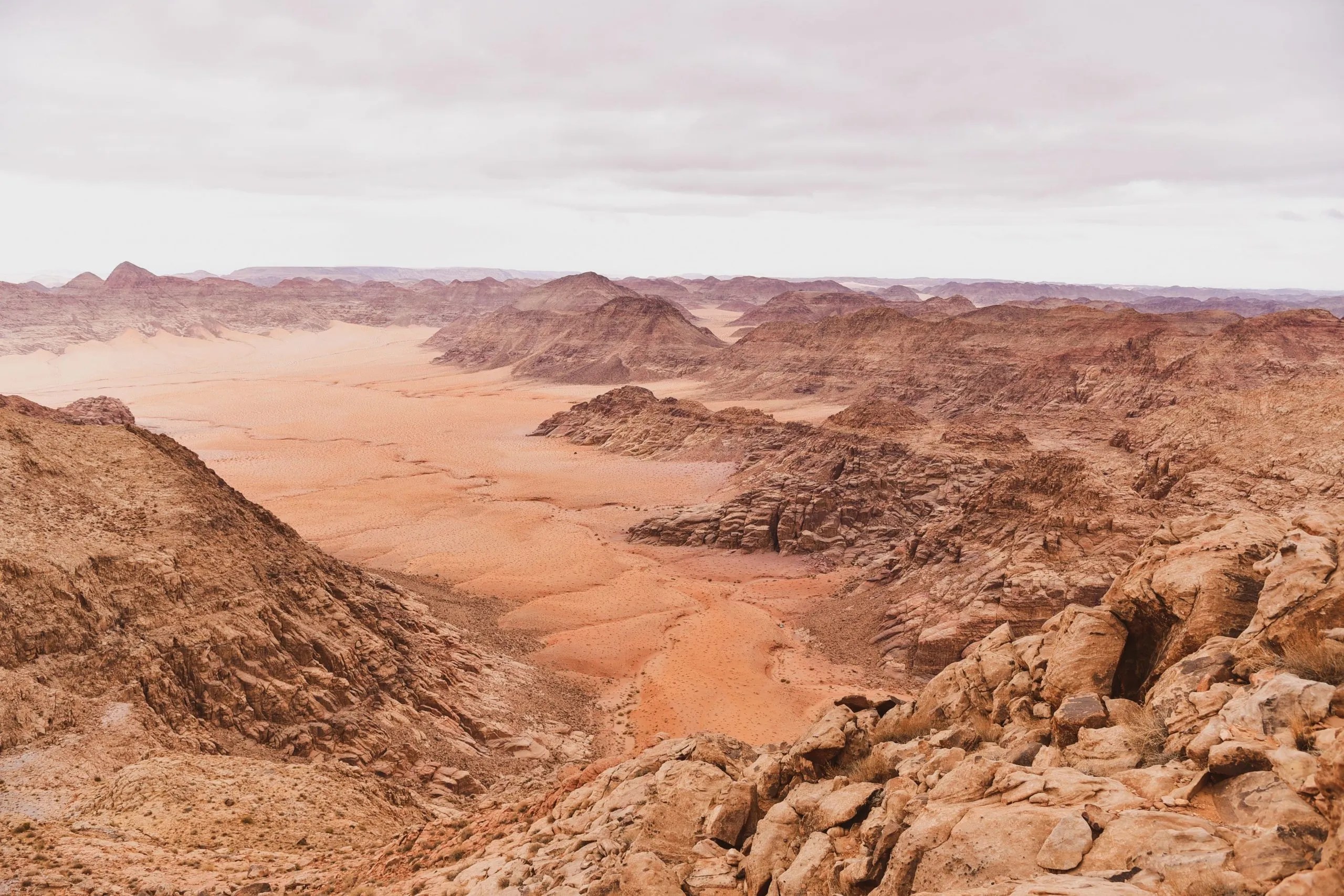 Jabal Umm Ad Dami Private Hiking Tour From Aqaba Desert Mountains View