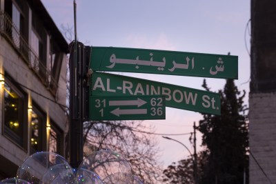 Rainbow Street Sign