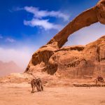 Wadi,rum,,jordan.,kharaz,rock,bridge,world,wonder,in,valley